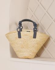 verano hasır çanta gri