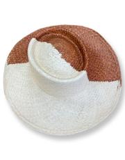 suelo hasır şapka kahve-beyaz