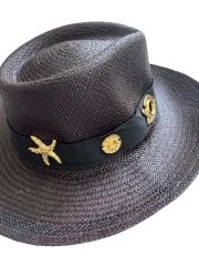 negro hasır şapka siyah